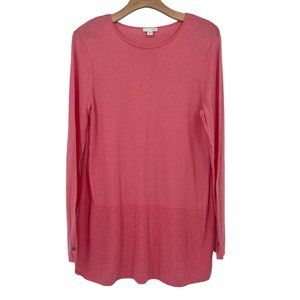J  Jill woman's sweater top tunic salmon pink rayon size small long sleeve